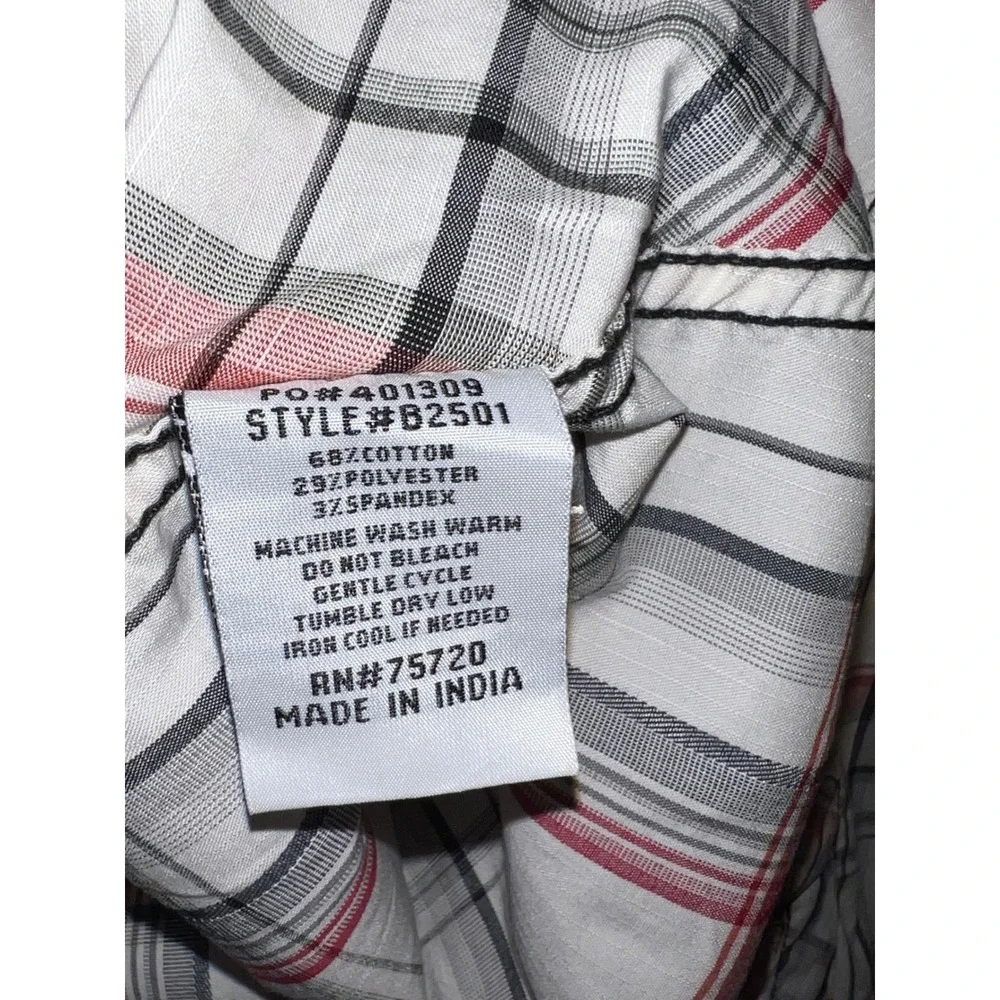 BKE Athletic Fit Mens Large Plaid Long Sleeve Button Pearl Snap Shirt